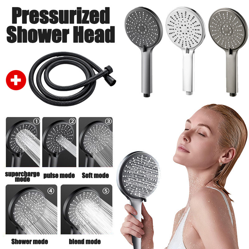Handheld With 2 Gear Spray Gun 5 Gear Supercharged Shower