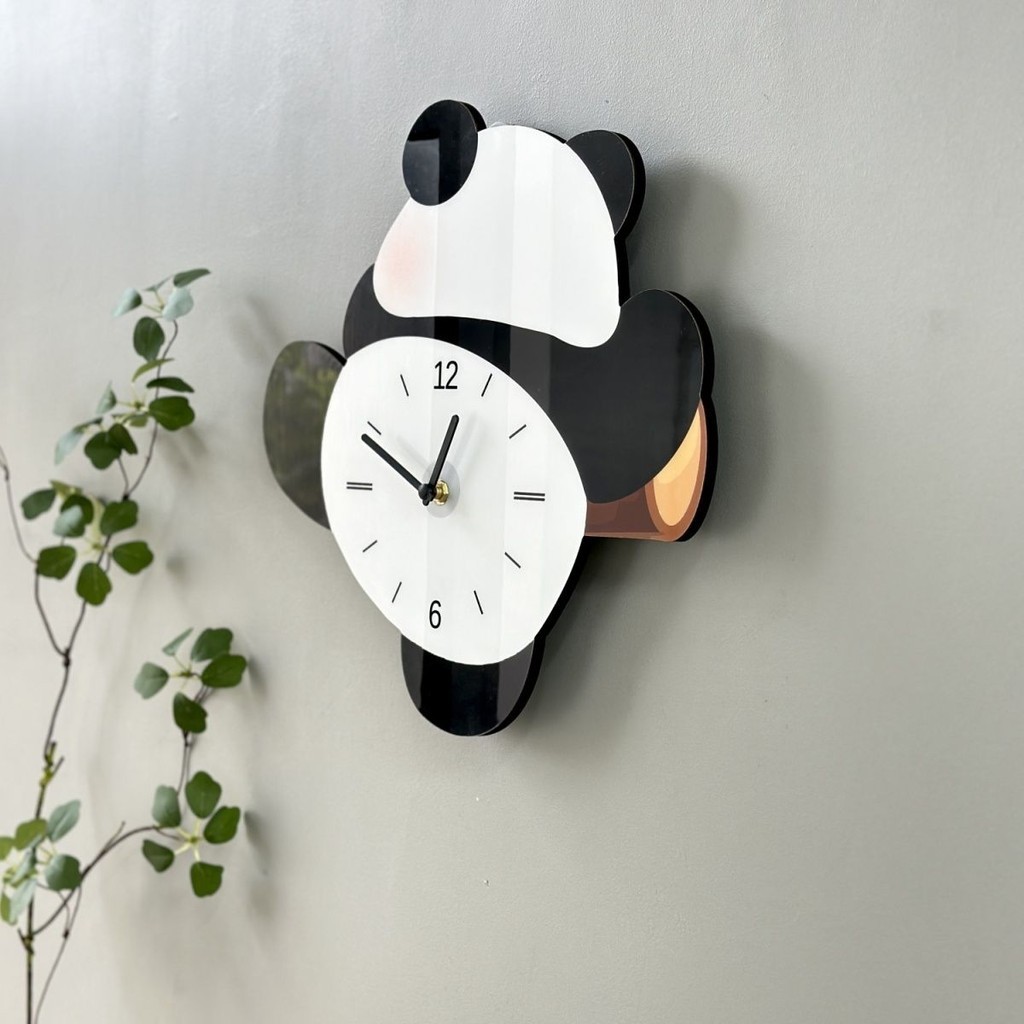 Creative Cartoon Swinging Panda Household Wall Clock Living Room Simple ...