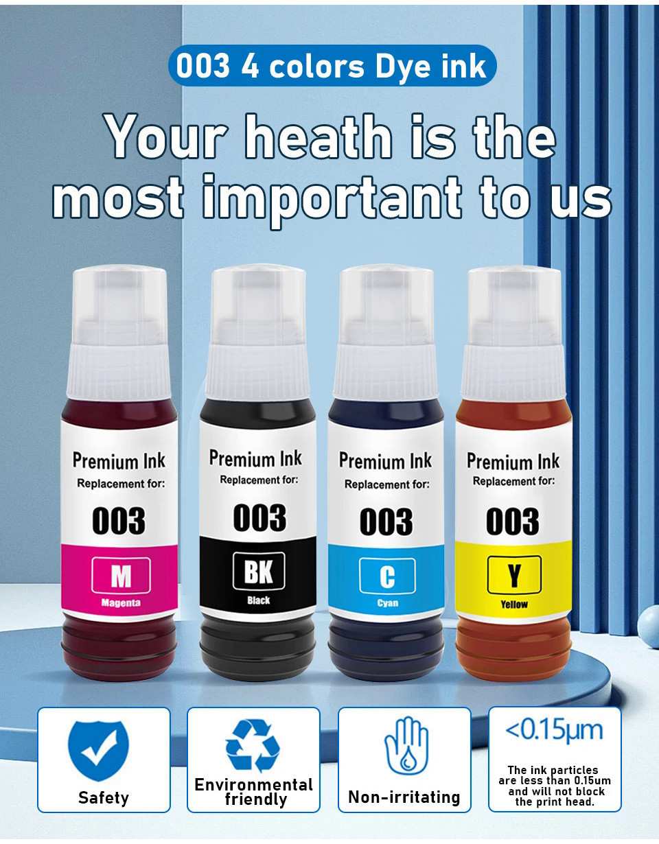 Dye ink 003 ink Refill kit for Epson 001 L1110 L1210 L1216 L1250 L1256 ...