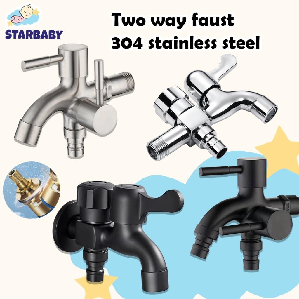 Two Way Faucet 304 Stainless Steel washing Bathroom machine dedicated ...
