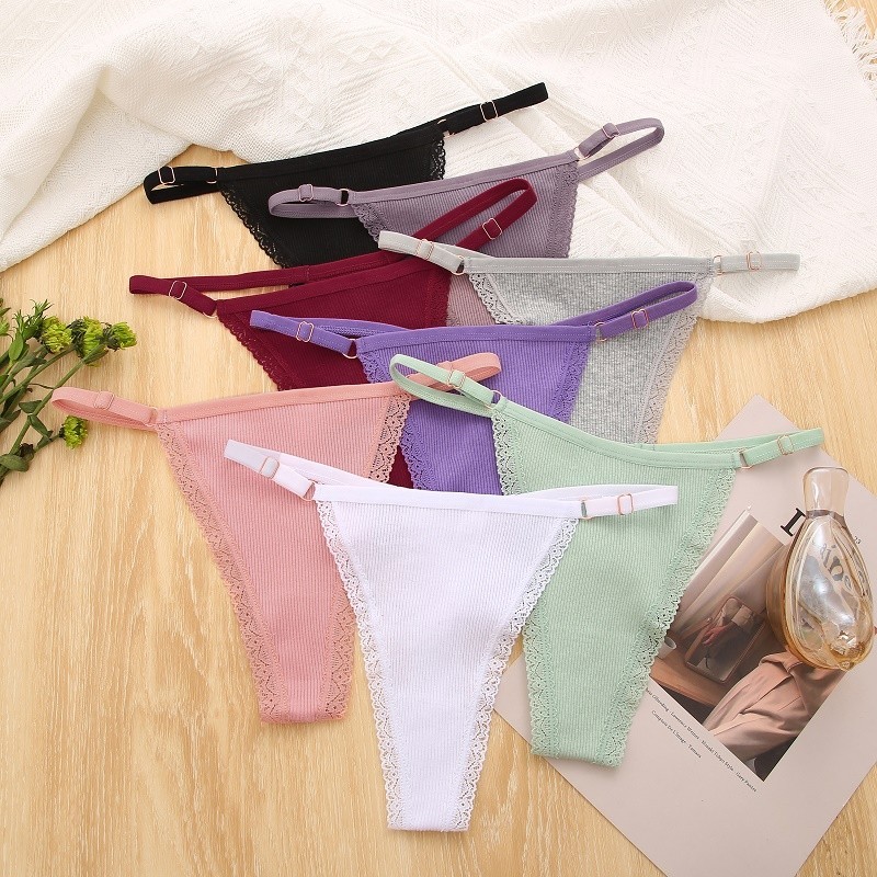 Lace Thong Adjustable Panties For Women Sexy Briefs S-XL | Shopee Singapore
