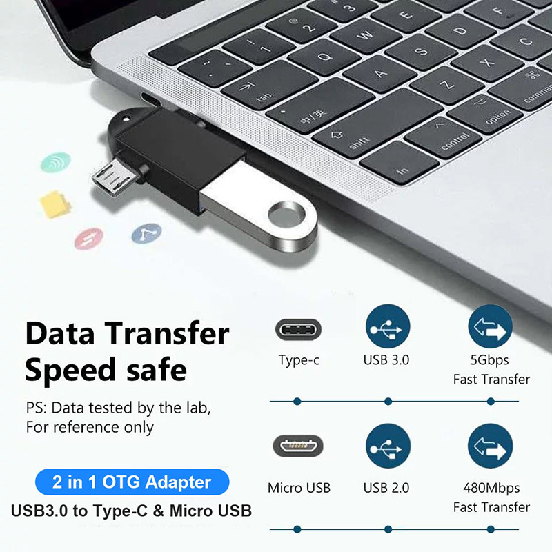【Fast Delivery】2 in 1 USB OTG Adapter Converter Micro Usb Type C OTG ...