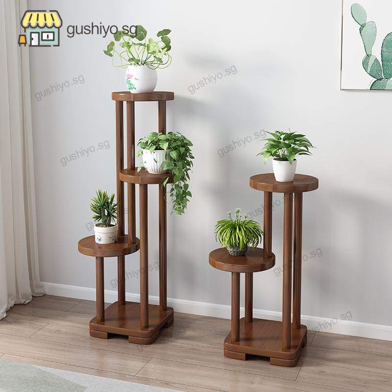 Wooden Flower Rack Wood Flower Solid Rack Living Room Balcony Storage ...