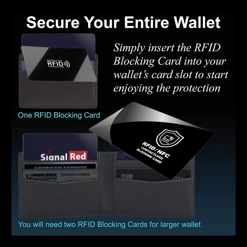 RFID Card Blocker Credit Debit Card Protector NFC Signal Shield Lock ...
