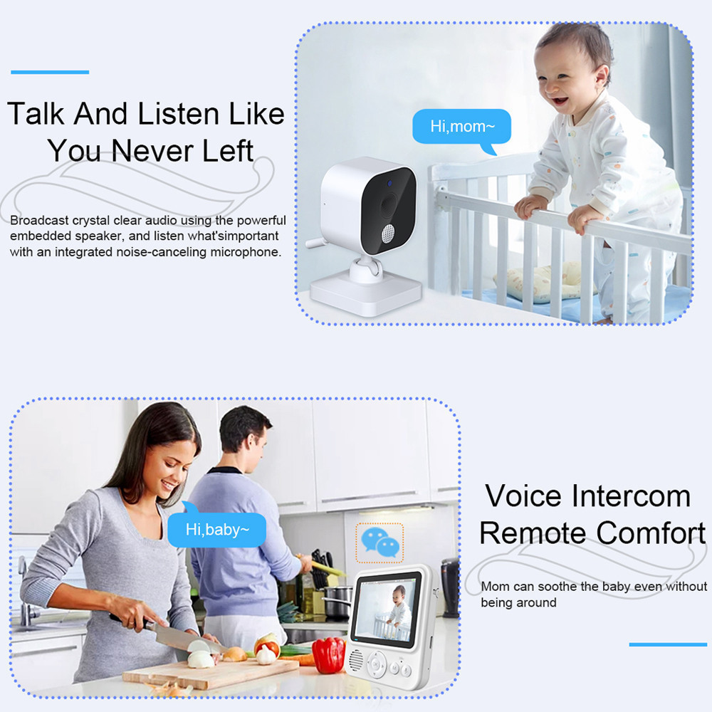 2.8 inch Screen Baby Monitor with 1500mAh Battery Video Baby Monitor ...