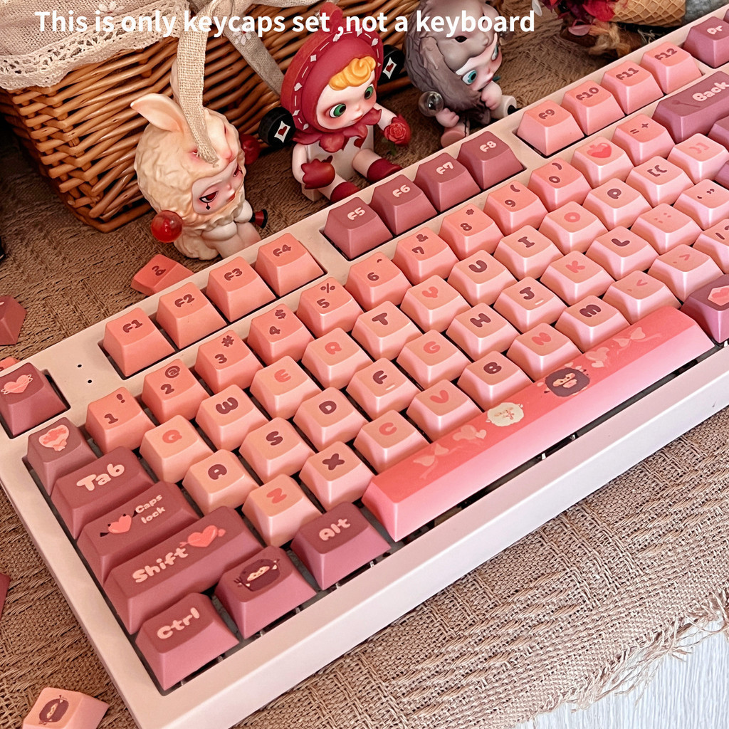 PBT Dye Sublimation Pink Purple Original Theme Keycaps Angel Demon ...