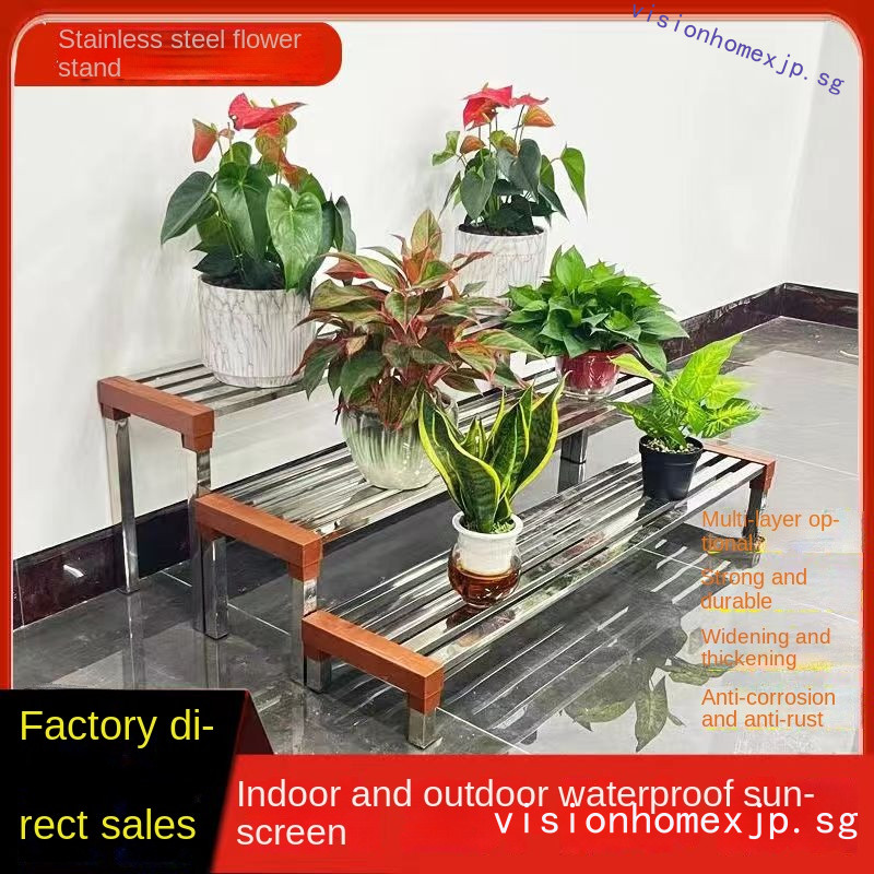 Stainless Steel Flower Rack Indoor Outdoor Metal Plant Rack Ladder ...