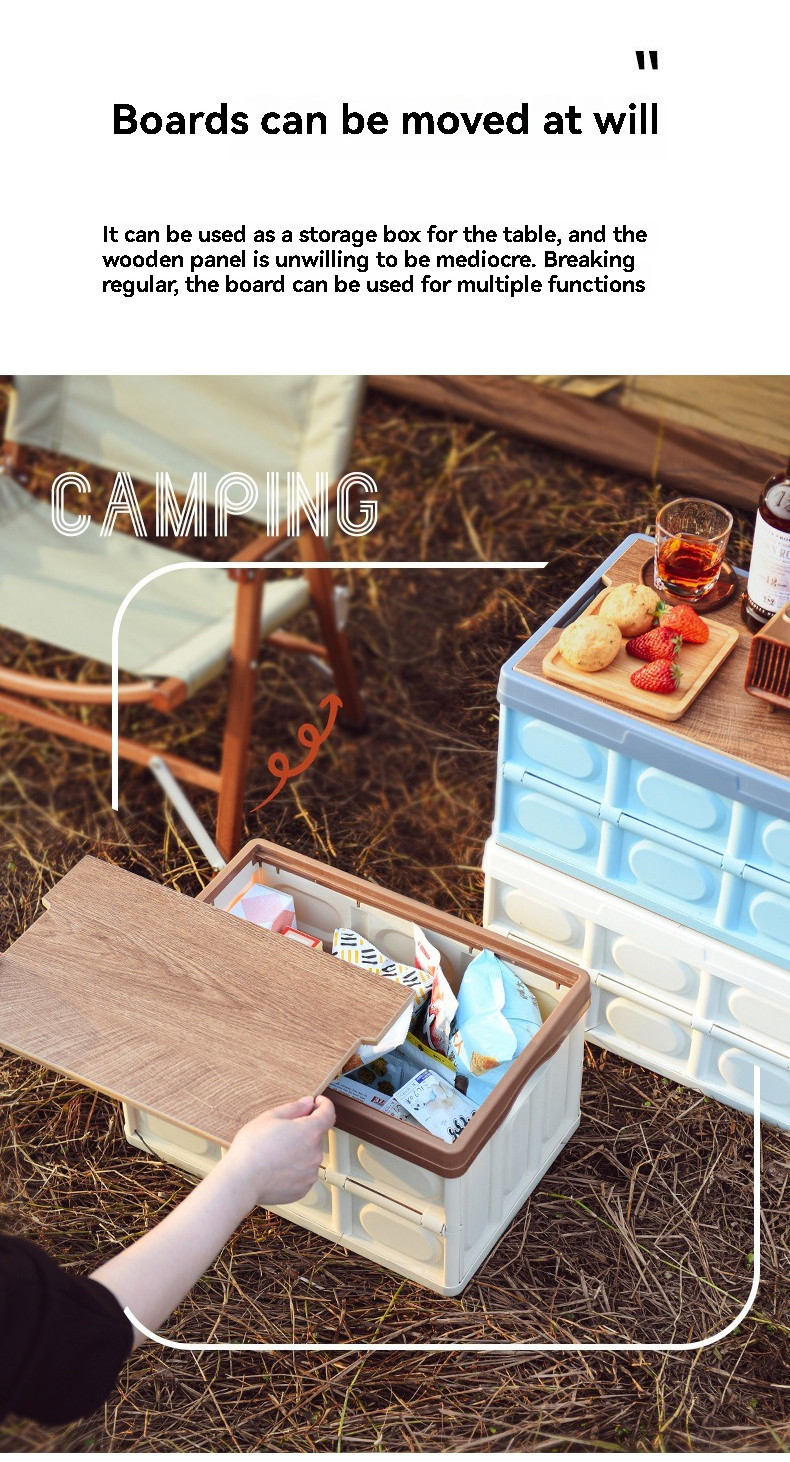 Heavy-Duty Foldable Storage Box Large Collapsible Camping Crate with ...