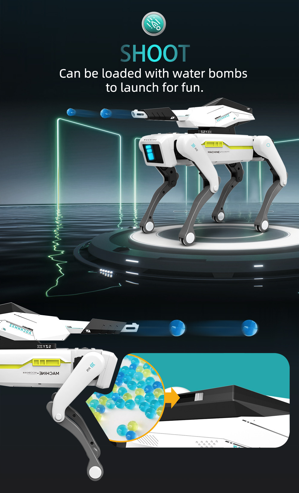 Electric RC Ai Intelligent Robot Dog Multifunction Bluetooth RC ...