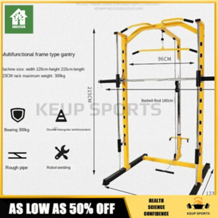 Safety Smith Machine Track Squat Rack Frame Type Weightlifting Bed ...