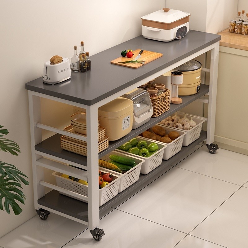 Kitchen Cabinet Storage With Mobile Kitchen Rack Landing Wheel ...