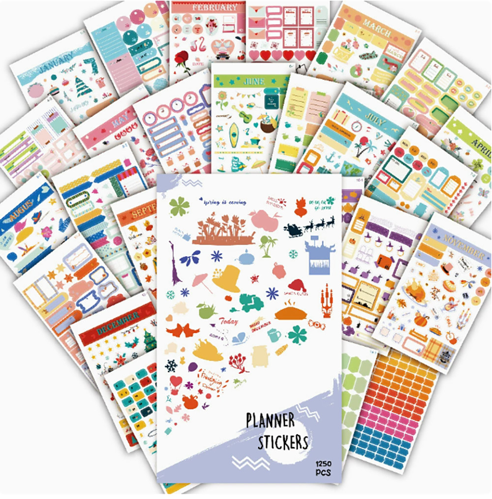28 Sheets Cartoon Annual Plan Stickers DIY Album Aesthetic Planning ...