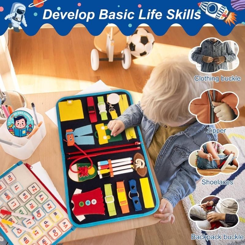 Busy Board Montessori Toy for 1 2 3 4 Years Old Educational Sensory ...