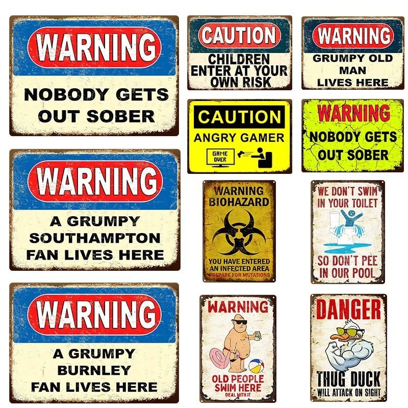 Stay Alive Man Cave Metal Sign Vintage Tin Sign Funny Warning My Rules ...