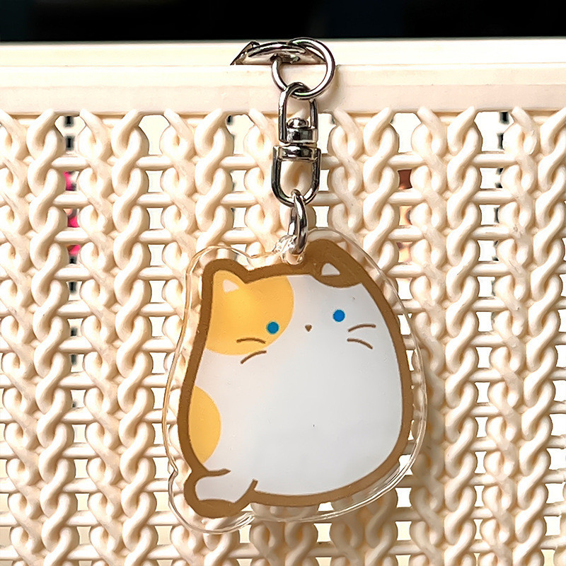 Cute Cat Acrylic Keychains Cartoon Colorful Keyring Funny Backpage ...