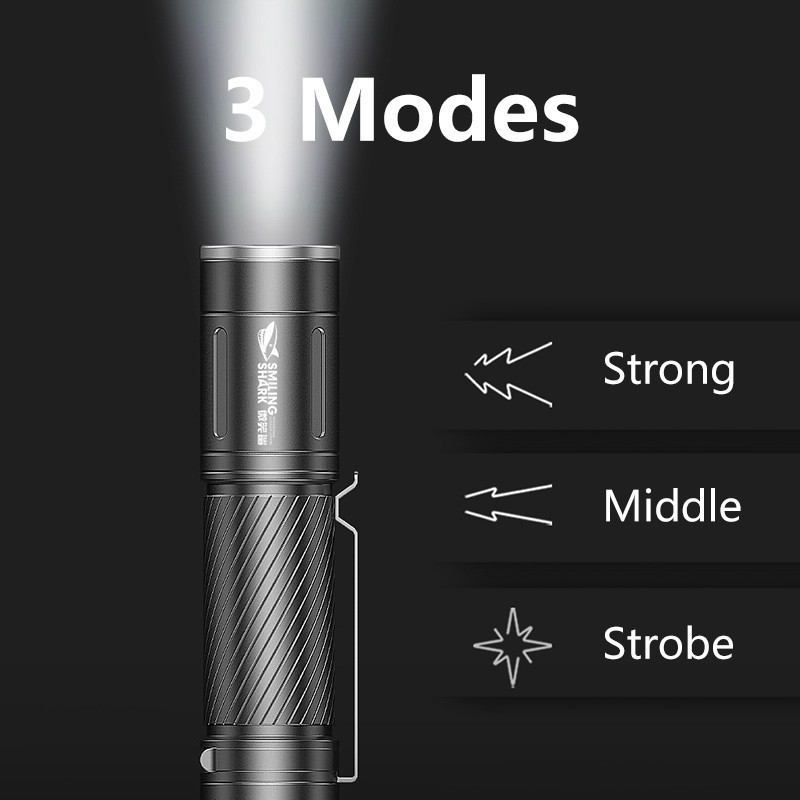 Smiling Shark Torchlight Ultra Bright Rechargeable Flashlight Led Torch ...