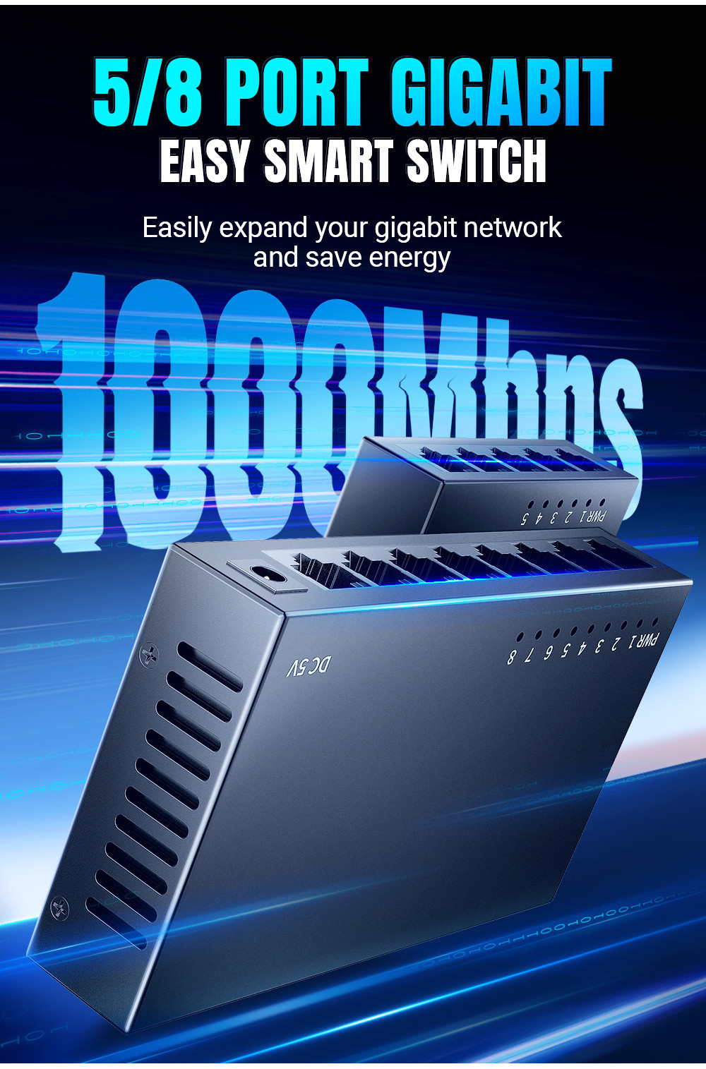 LAN Splitter 1 Auf 2 – Gigabit Ethernet Switch Mit 2 Ports, 1000 Mbps, Plug & Play Per USB-C