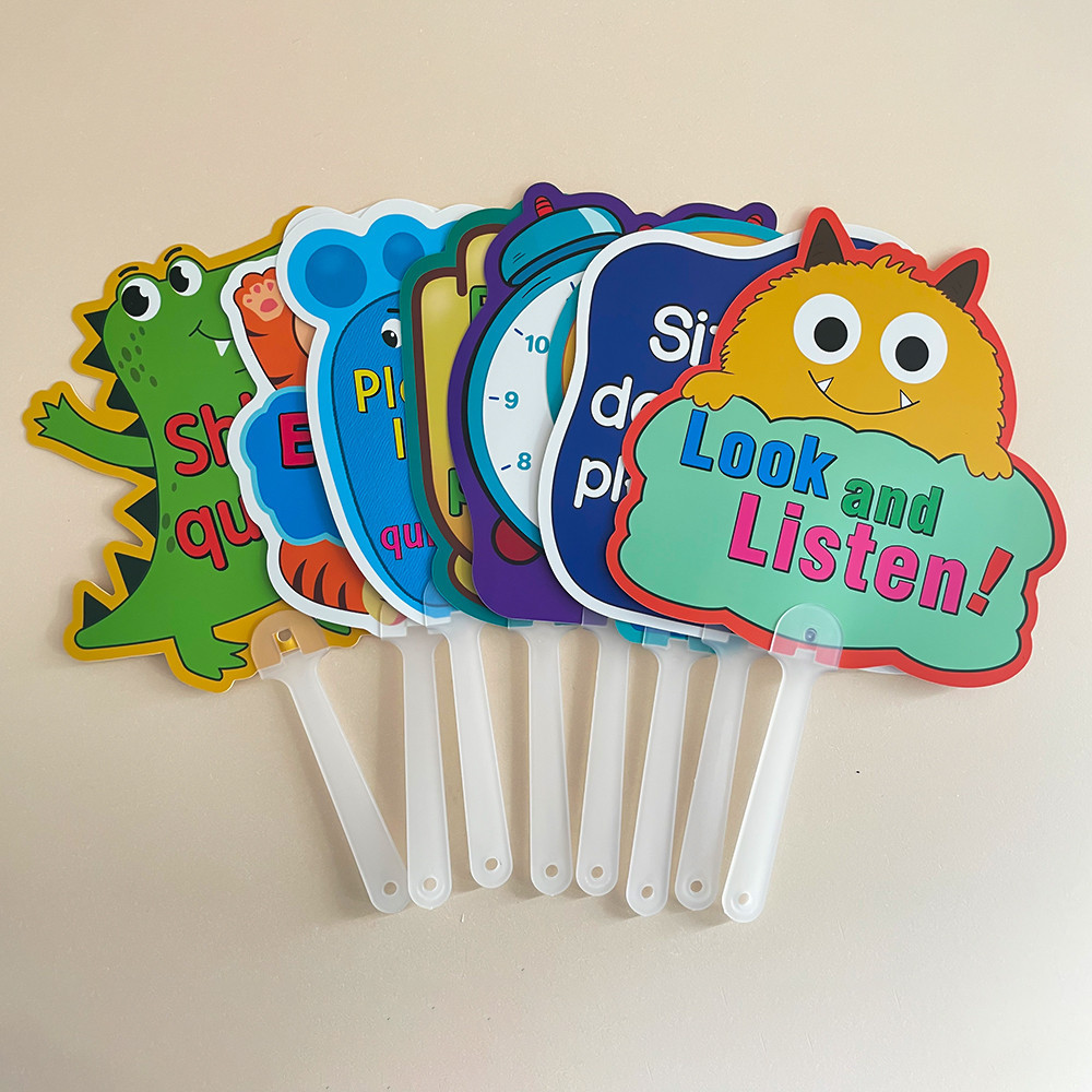 8Pcs Cartoon Classroom Rules Sign Hand Board Homeschool Help for Kids ...