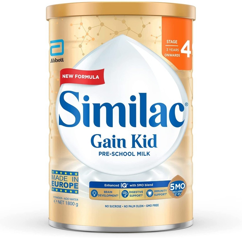 Similac Gain 5MO Stage 4 Kid Pre-school Milk Powder Formula 1.7kg (3 ...