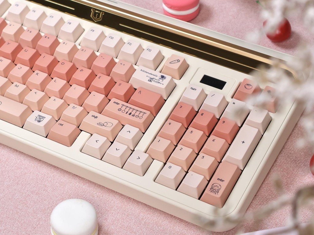Cooking Keycaps Pink PBT Cherry Profile Cute keycaps set for Mechanical ...
