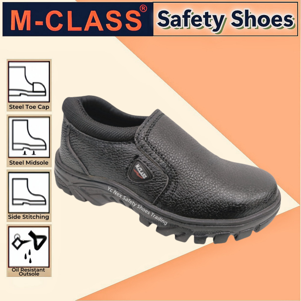 SAFETY SHOES SAFETY BOOTS STEEL TOE CAP LOW CUT SLIP ON M CLASS 124