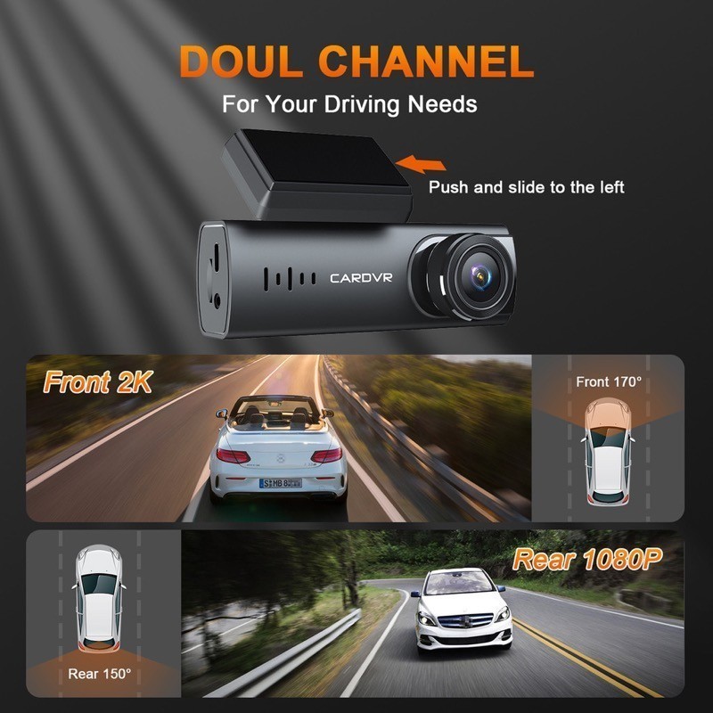 70mai DashCam Front Rear Camera 2K+1K WiFi GPS Driving Recorder ...