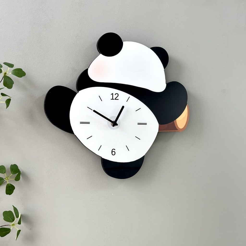 Creative Cartoon Swinging Panda Household Wall Clock Living Room Simple ...