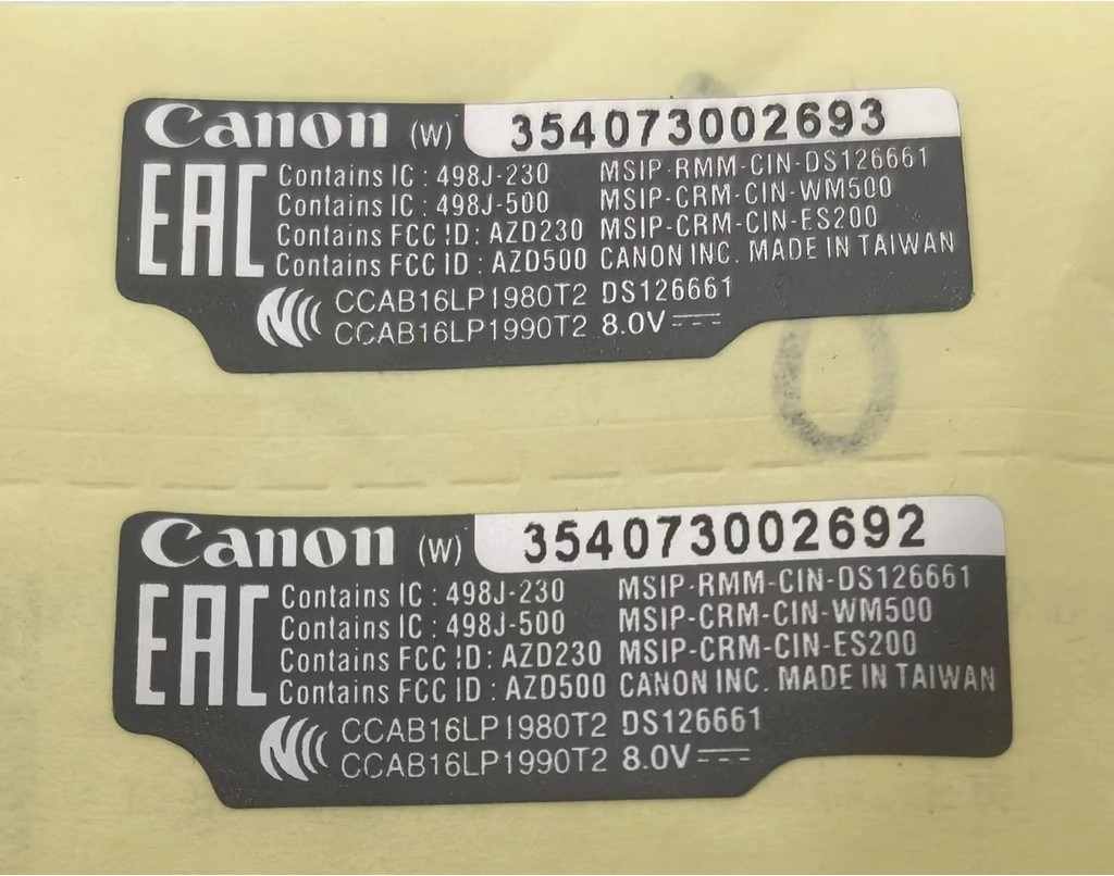 1PCS For Canon 7D 60D 70D 90D 77D 800D Bottom Label Paper Body Number ...