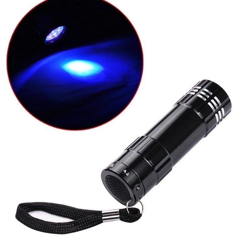 9LED LED UV Light Torch Lamp Mini Ultra Violet 9 Led Waterproof ...