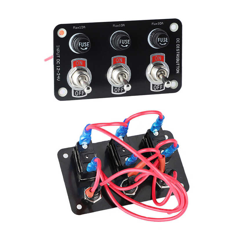 3 Racingcar Gang/6 Gang Toggle Switch Panel On/Off Rocker With 10A Fuse ...