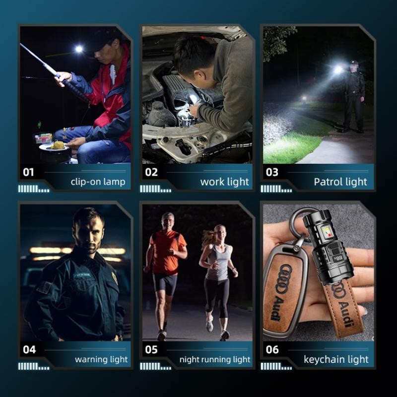 9-mode ultra bright LED flashlight USB rechargeable electric torch with ...