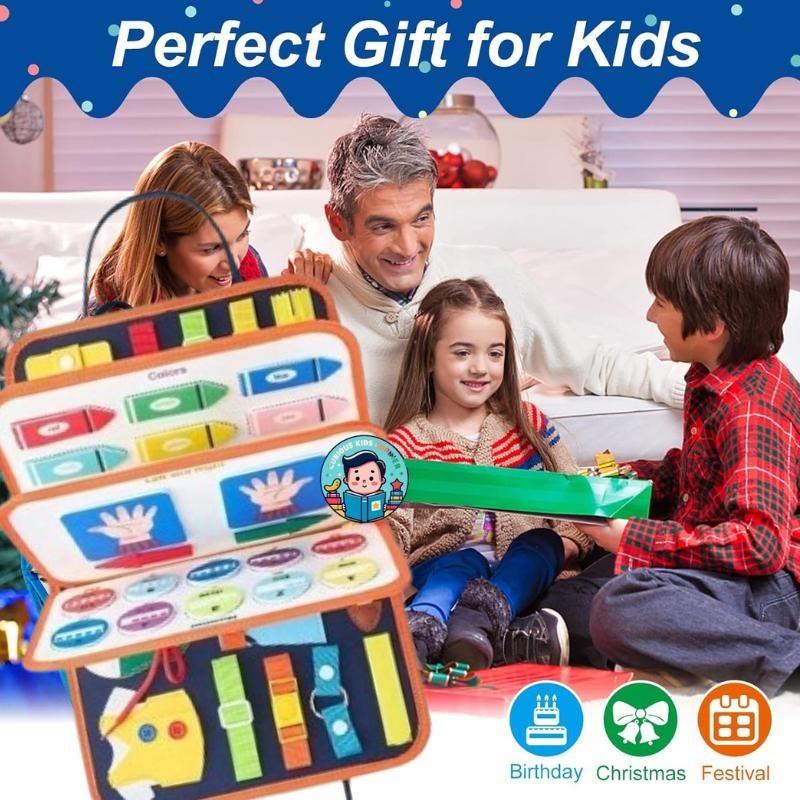 Busy Board Montessori Toy for 1 2 3 4 Years Old Educational Sensory ...