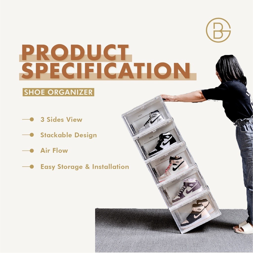 LED Sound Control Premium Shoe Box Sneaker Storage Shopee