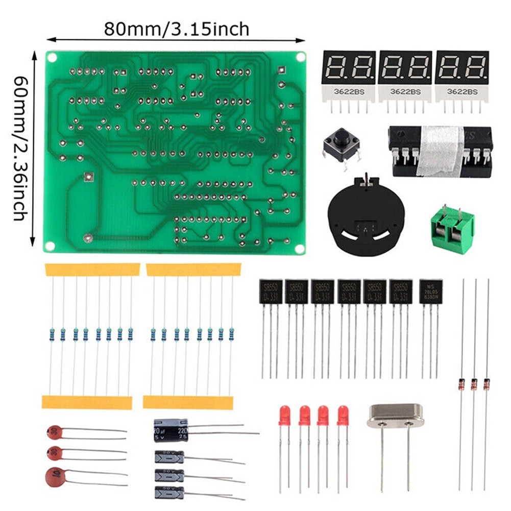 FSFO_6 Bits LED Digital Alarm Clock Making Kit Electronics Soldering ...