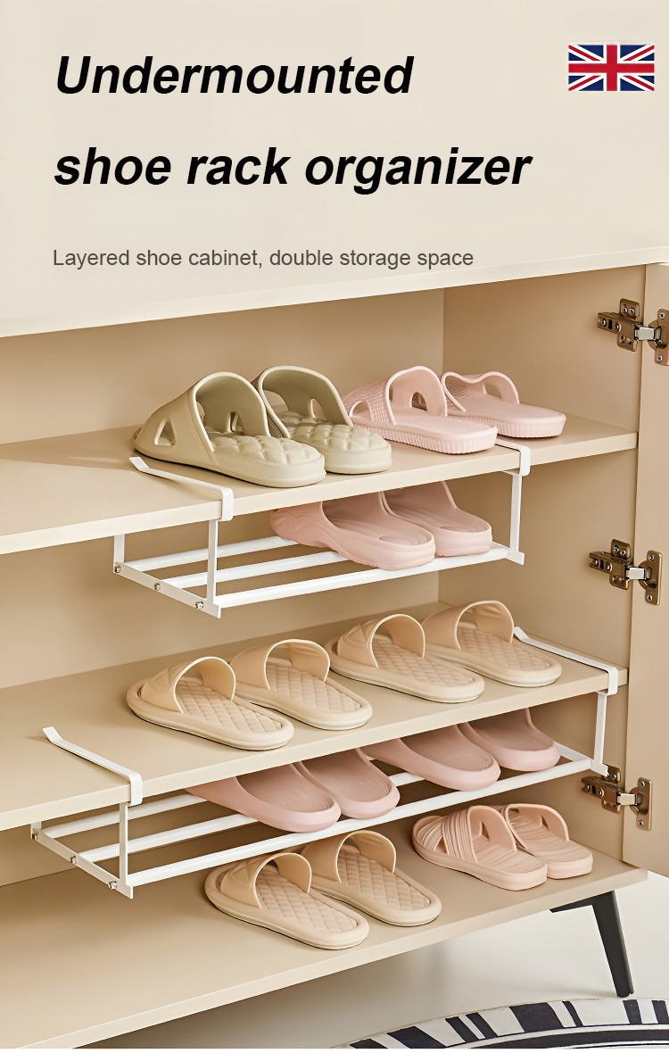 Stainless Steel Expandable Shoe Rack Layered Cabinet/Hanging Without ...