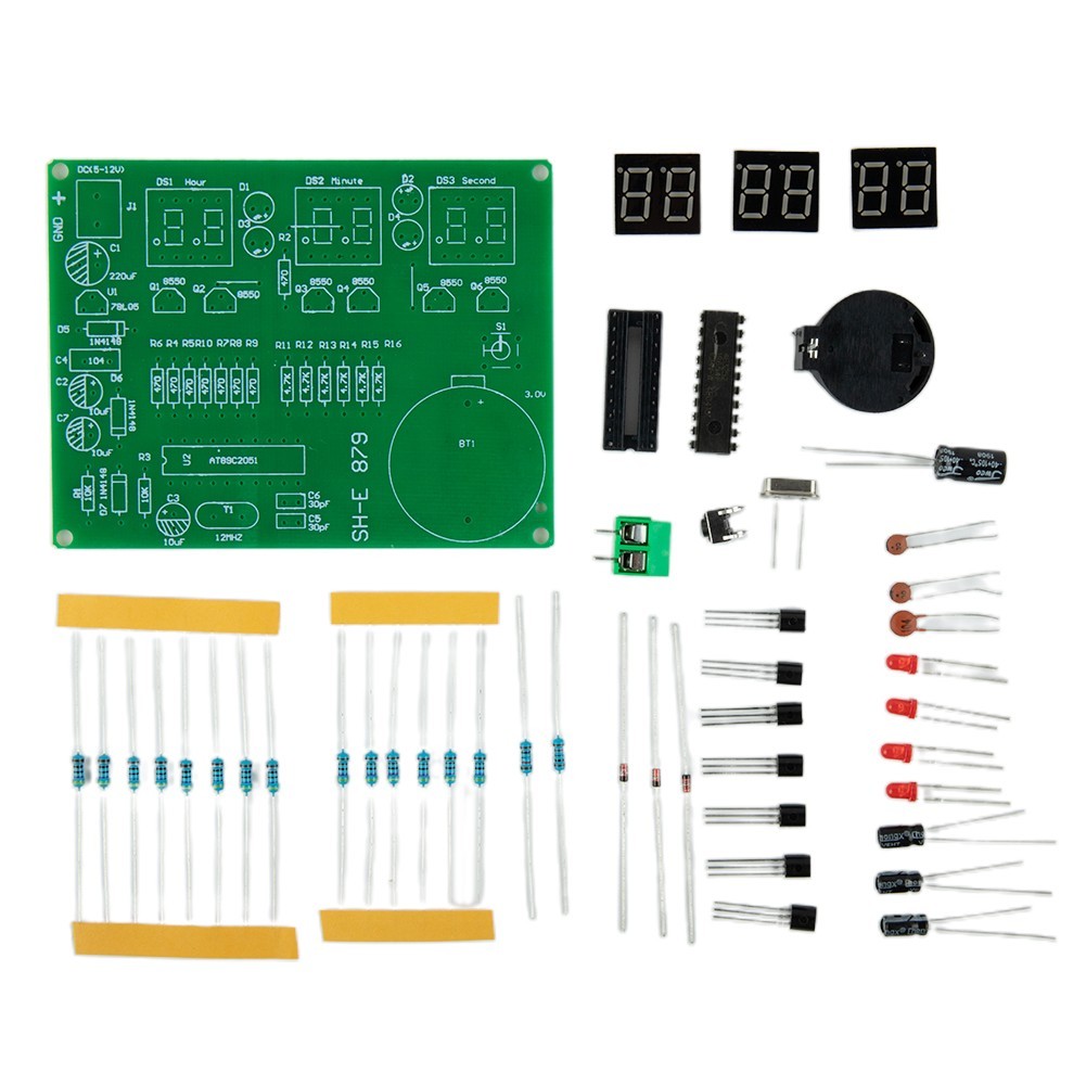 FSFO_6 Bits LED Digital Alarm Clock Making Kit Electronics Soldering ...