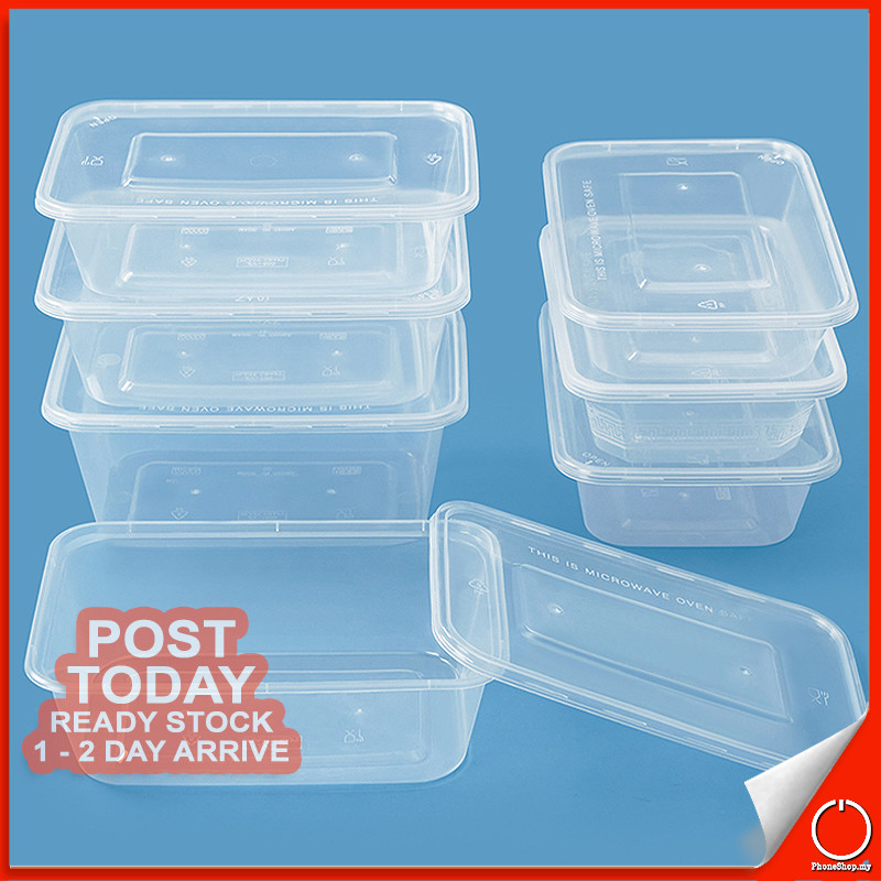 10/20PCS Plastic Rectangular Food Container Disposable CB Ware Box ...