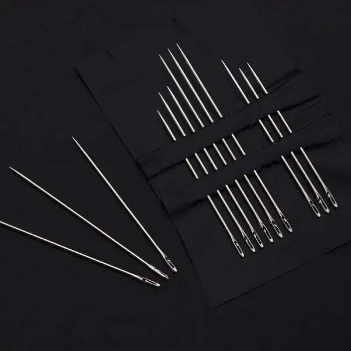 12 Pcs Side Hole Blind Sewing Needles Stainless Steel Elderly Self ...