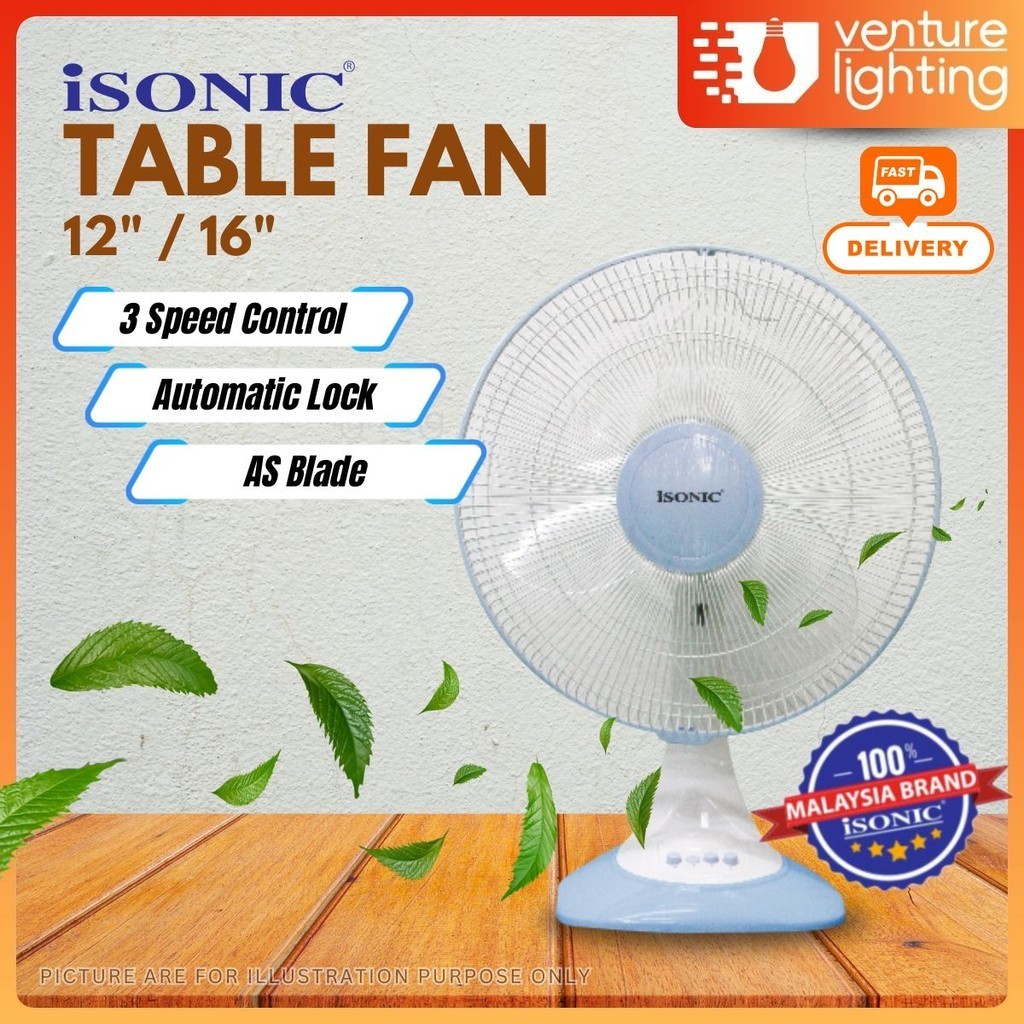 iSONIC 3 Speed/3 Blade Table Fan/Kipas Meja Table Fan 3 Speed Living ...
