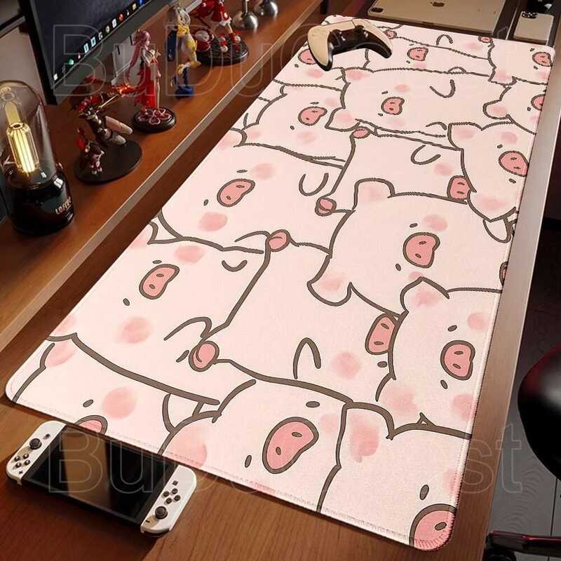 Cute Pink Pig Mouse Pad Large Gaming Desk Mats Kawaii Animal Mouse pad ...