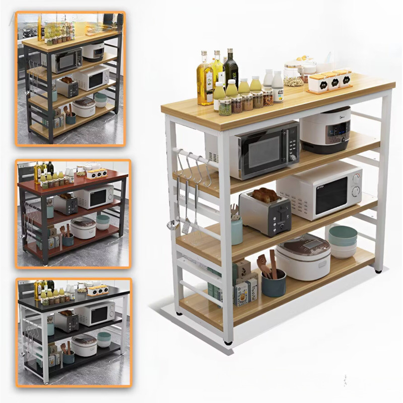 Kitchen Racks Floor Multi-layer Microwave Oven Operating Cutting Table ...