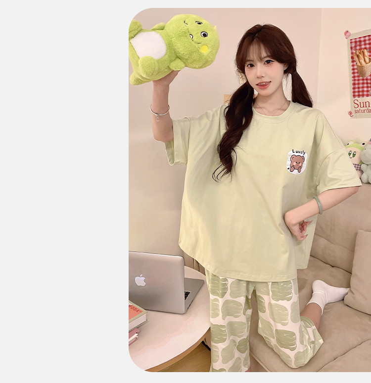 Padded Pyjamas Women Modal Cotton Pajamas Set Short Sleeve 3/4 Length ...