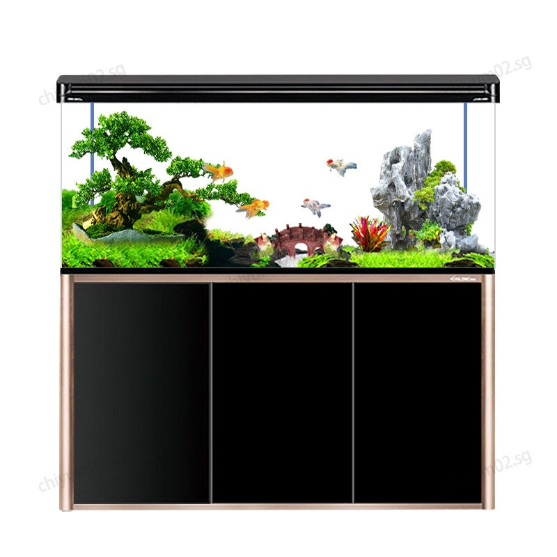Maintenance-Free Fish Tank With Cabinet Aquarium Tank Lazy Ecosystem ... - Odor Free Goldfish Tank Water Systems With Low Waste And Odor