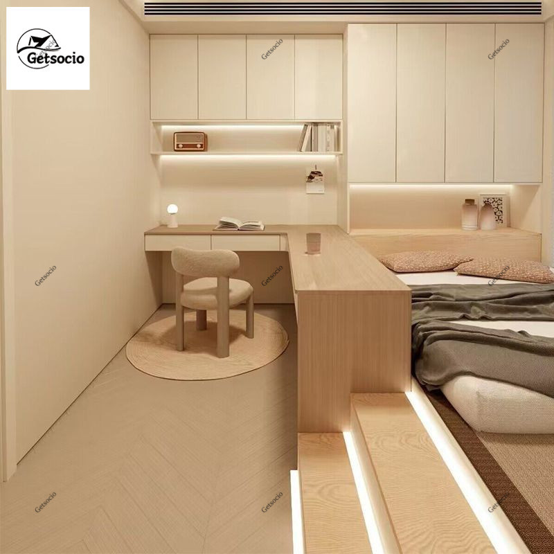 G·T Bed Frame Simple panel bed net red tatami small room space saving ...
