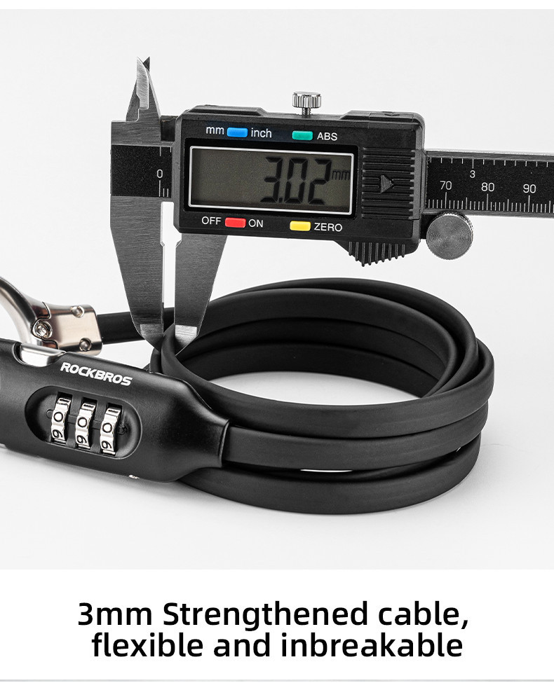 【3-day Delivery】ROCKBROS Bicycle Cable Lock Portable Password Steel ...