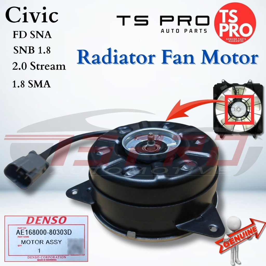 Honda Civic FD SNA SNB 1.8 2.0 Stream 1.8 SMA Denso Radiator Fan Motor ...