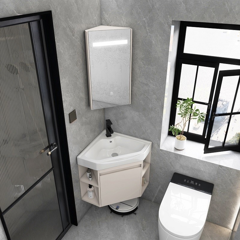 Makeup Cabinet Small Face Basin Triangular Bathroom Cabinet Small ...