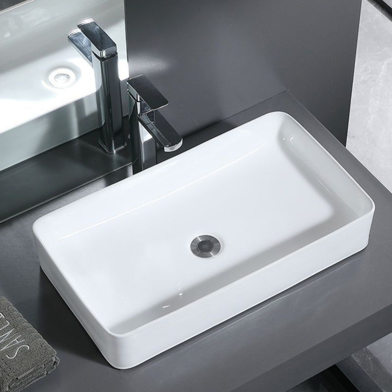 Bathroom Basin, Home Bathroom Countertop Ceramic Basin, New Square ...