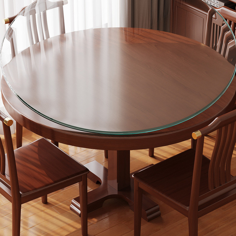 Tempered Glass Dining Table Household Round Explosion Proof Glass ...