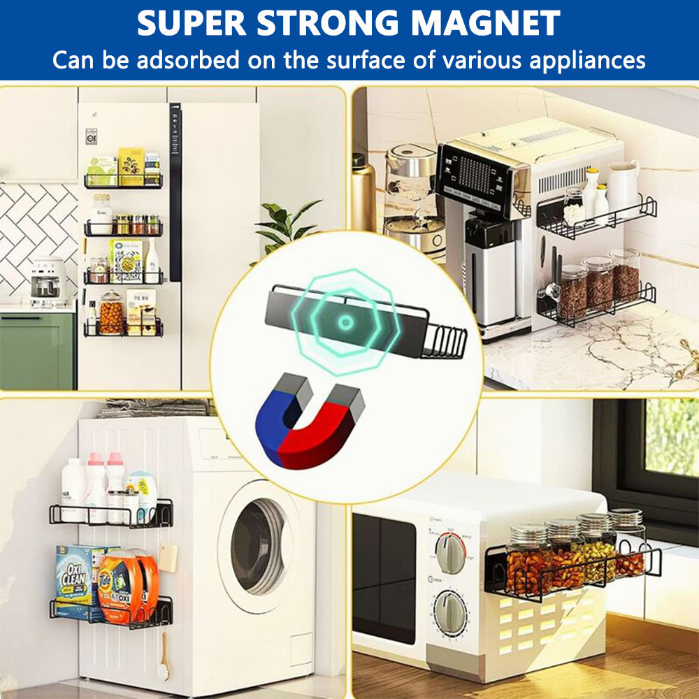 [2 in 1] Worthbuy Magnetic Refrigerator Rack Spice Rack Kitchen ...